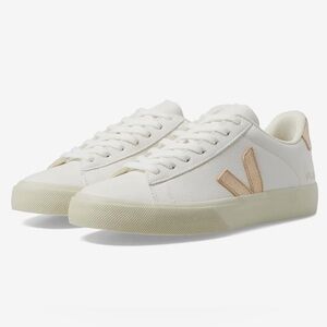 Veja Campo Leather Sneakers with rose gold tan details